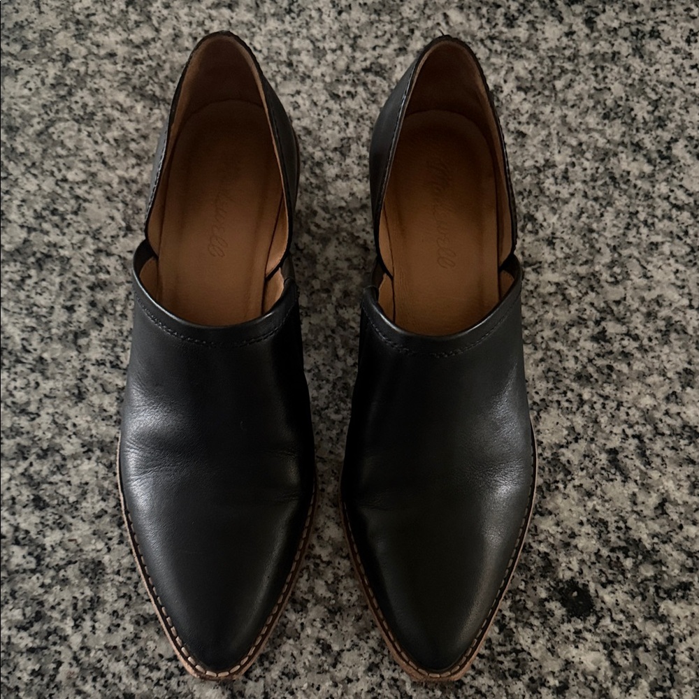 Madewell Black Leather Mules Sz 8